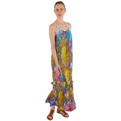 Apo Flower Power Cami Maxi Ruffle Chiffon Dress