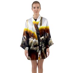 Tulips 1 2 Long Sleeve Satin Kimono by bestdesignintheworld