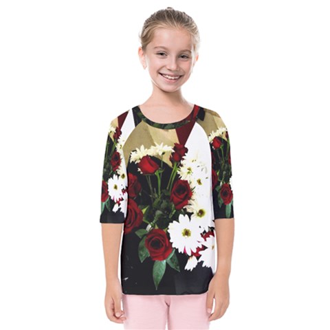 Roses 1 2 Kids  Quarter Sleeve Raglan Tee by bestdesignintheworld