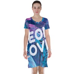 Neon Love Back Neon Love Front Short Sleeve Nightdress by Lovemore