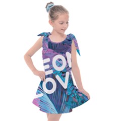 Neon Love Back Neon Love Front Kids  Tie Up Tunic Dress by Lovemore