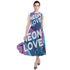 Neon Love Back Neon Love Front Round Neck Boho Dress by Lovemore