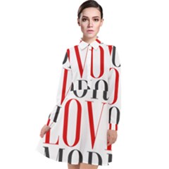More Love More Long Sleeve Chiffon Shirt Dress by Lovemore