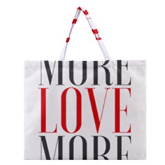 More Love More Zipper Large Tote Bag by Lovemore