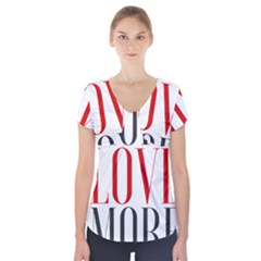 More Love More Short Sleeve Front Detail Top by Lovemore