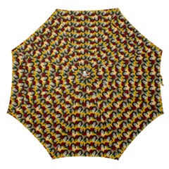 Vintage Hippie Girl Pattern Yellow Straight Umbrellas by snowwhitegirl