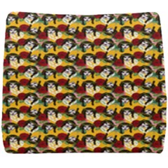 Vintage Hippie Girl Pattern Yellow Seat Cushion by snowwhitegirl