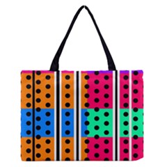 Polka Dots Two Times 5 Black Zipper Medium Tote Bag by impacteesstreetwearten