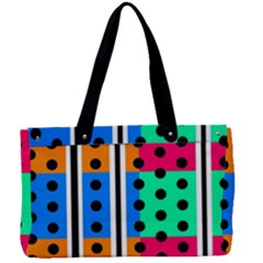 Polka Dots Two Times 5 Black Canvas Work Bag by impacteesstreetwearten