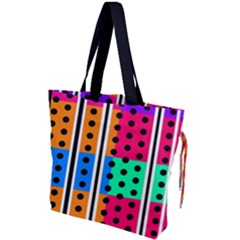 Polka Dots Two Times 5 Black Drawstring Tote Bag by impacteesstreetwearten