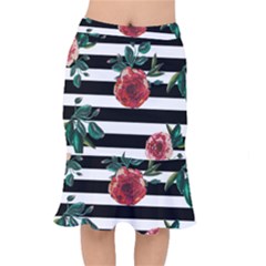 Rose Pattern Short Mermaid Skirt by bohojosartulfashion