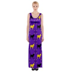 Elegant pugs Thigh Split Maxi Dress