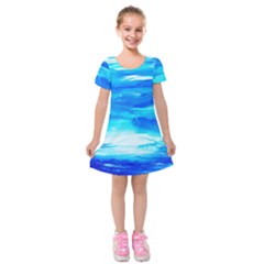 Sky 1 1 Kids  Short Sleeve Velvet Dress by bestdesignintheworld