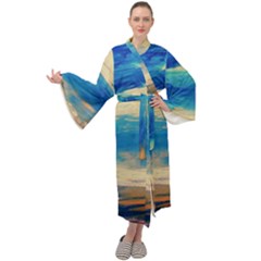 Skydiving 1 1 Maxi Velour Kimono by bestdesignintheworld