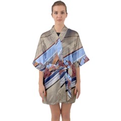 Balboa 1 2 Half Sleeve Satin Kimono  by bestdesignintheworld