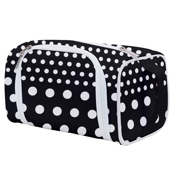 Polka Dots Two Times 11 Black Toiletries Pouch