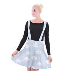 Kawaii Cloud Pattern Suspender Skater Skirt by Valentinaart