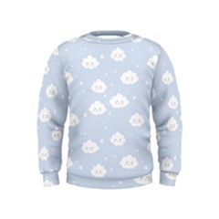 Kawaii Cloud Pattern Kids  Sweatshirt by Valentinaart