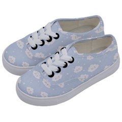 Kawaii Cloud Pattern Kids  Classic Low Top Sneakers by Valentinaart