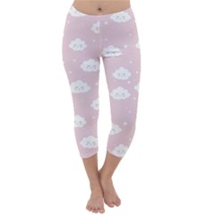 Kawaii Cloud Pattern Capri Winter Leggings  by Valentinaart