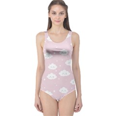 Kawaii cloud pattern One Piece Swimsuit