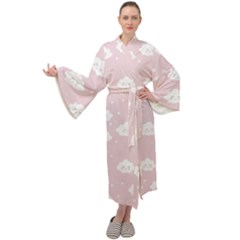 Kawaii cloud pattern Maxi Velour Kimono