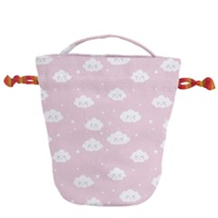 Kawaii cloud pattern Drawstring Bucket Bag