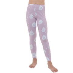 Kawaii Cloud Pattern Kids  Lightweight Velour Leggings by Valentinaart