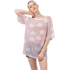 Kawaii Cloud Pattern Oversized Chiffon Top by Valentinaart