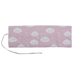 Kawaii cloud pattern Roll Up Canvas Pencil Holder (M)