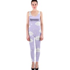 Kawaii Cloud Pattern One Piece Catsuit by Valentinaart