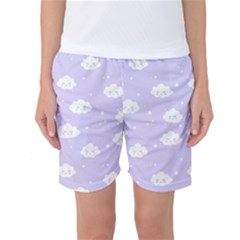 Kawaii Cloud Pattern Women s Basketball Shorts