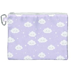 Kawaii Cloud Pattern Canvas Cosmetic Bag (xxl) by Valentinaart