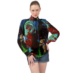 Night 1 2 High Neck Long Sleeve Chiffon Top by bestdesignintheworld