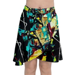 Dance Of Oil Towers 1 1 Chiffon Wrap Front Skirt by bestdesignintheworld