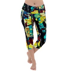 Dance Of Oil Towers 1 1 Lightweight Velour Capri Yoga Leggings