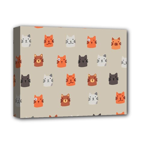 Cat Faces Pattern Deluxe Canvas 14  X 11  (stretched)