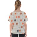 Cat Faces Pattern V-Neck Dolman Drape Top View2