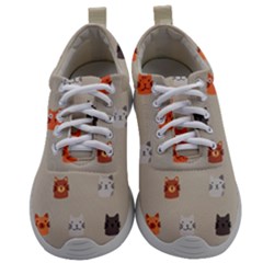 Cat Faces Pattern Mens Athletic Shoes by Vaneshart