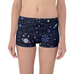 Starry Night  Space Constellations  Stars  Galaxy  Universe Graphic  Illustration Reversible Boyleg Bikini Bottoms by Vaneshart