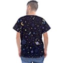 Starry Night  Space Constellations  Stars  Galaxy  Universe Graphic  Illustration Men s V-Neck Scrub Top View2