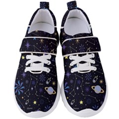 Starry Night  Space Constellations  Stars  Galaxy  Universe Graphic  Illustration Women s Velcro Strap Shoes