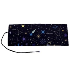 Starry Night  Space Constellations  Stars  Galaxy  Universe Graphic  Illustration Roll Up Canvas Pencil Holder (s) by Vaneshart