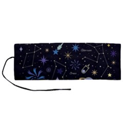 Starry Night  Space Constellations  Stars  Galaxy  Universe Graphic  Illustration Roll Up Canvas Pencil Holder (m) by Vaneshart