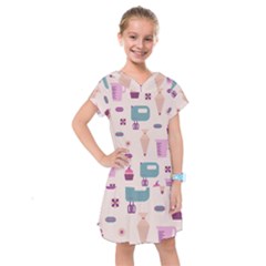 Seamless Bakery Vector Pattern Kids  Drop Waist Dress