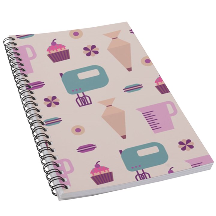 Seamless Bakery Vector Pattern 5.5  x 8.5  Notebook