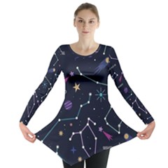 Space Wallpapers Long Sleeve Tunic  by Vaneshart