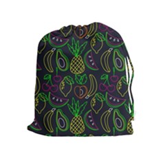 Neon Fruit Seamless Pattern Drawstring Pouch (xl)