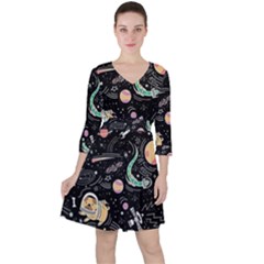 Animals Galaxy Space Ruffle Dress by Vaneshart