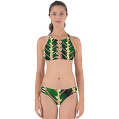 Exotic Green Leaf Perfectly Cut Out Bikini Set by Vaneshart